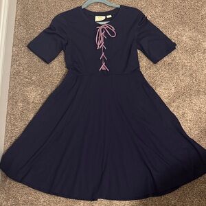 Maeve Navy Dress with Purple Accents
